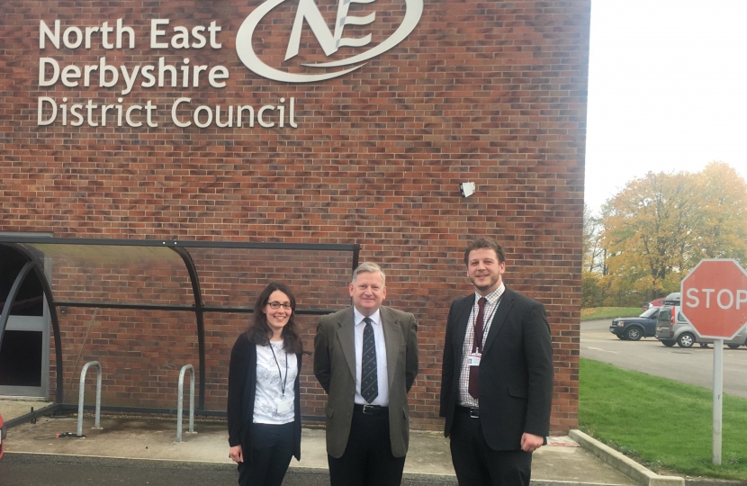 Councillors Charlotte Cupit, Martin Thacker and Alex Dale at NEDDC