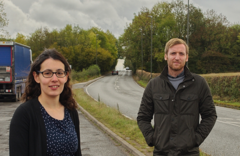 Lee Rowley MP and Cllr Charlotte Cupit at the A61