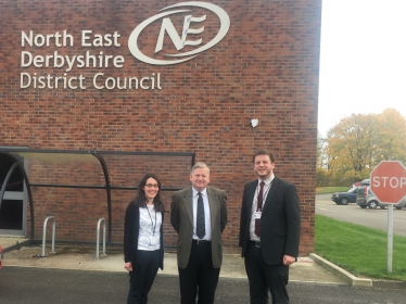 Councillors Charlotte Cupit, Martin Thacker and Alex Dale at NEDDC